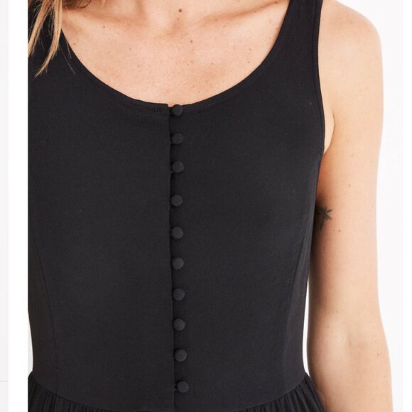 Madewell Smocked Button-Front Crop Jumpsuit - Picture 2 of 9